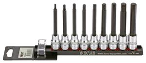 Bitdopset 3/8", inbus lang 9-dlg. op rail 200903