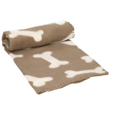 Fleece huisdieren deken voor honden 100 x 70 cm bruin