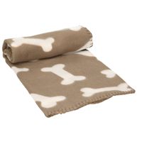 Fleece huisdieren deken voor honden 100 x 70 cm bruin   - - thumbnail