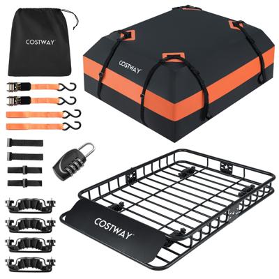 Dakdrager Zwaar Transport 130 x 91 x 17 cm Bagagekorf met 425 L Waterdichte Tas