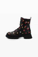 Veterlaarzen met bloemen - BLACK - 40