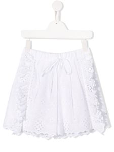 Alberta Ferretti Kids embroidered ruffled shorts - Blanc