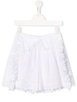 Alberta Ferretti Kids embroidered ruffled shorts - Blanc