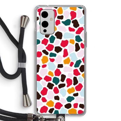 Colored Giraffe: OnePlus 9 Transparant Hoesje met koord