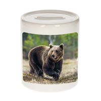 Foto bruine beer spaarpot 9 cm - Cadeau beren liefhebber   -