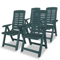 Tuinstoelen 4 st verstelbaar kunststof groen