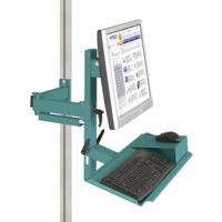 Manuflex ZB8287.5021 Ergonomie monitor dragers voor CANTOLAB en aluminium met toetsenbord- en muis oppervlak, VESA-adapter 75 mm