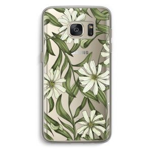 Wit bloemenpatroon: Samsung Galaxy S7 Transparant Hoesje