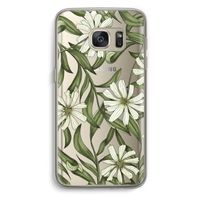 Wit bloemenpatroon: Samsung Galaxy S7 Transparant Hoesje