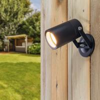 Spikey LED Wandlamp - Wandspot - Vlonderspot - 4,5 Watt 400 Lumen - 2700K Warm wit - Dimbaar - GU10 - IP65 waterdicht - Voor binnen en buiten - Zwart