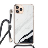 Elegante marmer: iPhone 11 Pro Max Transparant Hoesje met koord