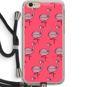 Flamingo: iPhone 6 PLUS / 6S PLUS Transparant Hoesje met koord