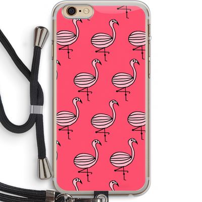Flamingo: iPhone 6 PLUS / 6S PLUS Transparant Hoesje met koord
