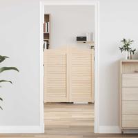 Draaideuren louvre design 2-Paar 90x80 cm massief grenenhout