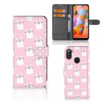 Samsung Galaxy M11 | A11 | Telefoonhoesje | Met pasjeshouder | Sleeping Cats