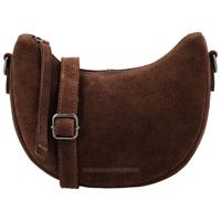 Hide & Stitches Suède Moon Bag Schoudertas Brazos Donker Bruin