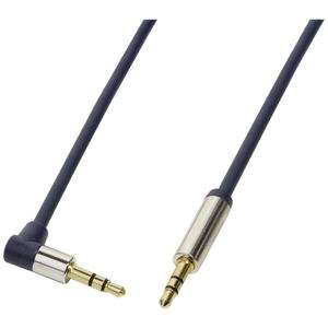 LogiLink CA11075 Jackplug Audio Aansluitkabel 0.75 m Donkerblauw (mat) 90° haaks naar boven