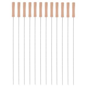 BBQ spiezen - 12x stuks - metaal - 45 cm - vleespennen voor vlees - barbecue accessoires