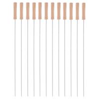 BBQ spiezen - 12x stuks - metaal - 45 cm - vleespennen voor vlees - barbecue accessoires