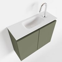 Toiletmeubel Mondiaz Ture | 60 cm | Meubelkleur Army | Eden wastafel Talc Midden | 1 kraangat