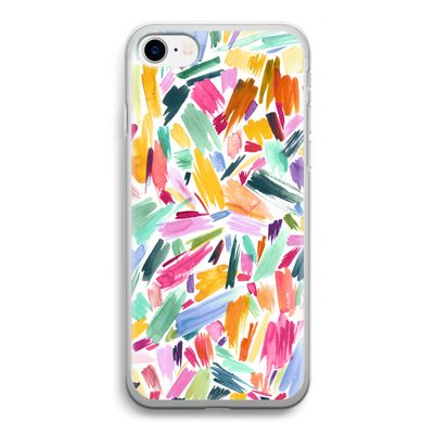 Watercolor Brushstrokes: iPhone SE 2020 Transparant Hoesje