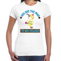 Toppers in concert - Tropical party T-shirt voor dames - pina colada - wit - carnaval - tropisch themafeest