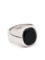 Tom Wood bague Oval sertie d'onyx - Argent