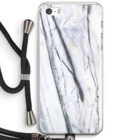 Gestreepte marmer: iPhone 5 / 5S / SE Transparant Hoesje met koord