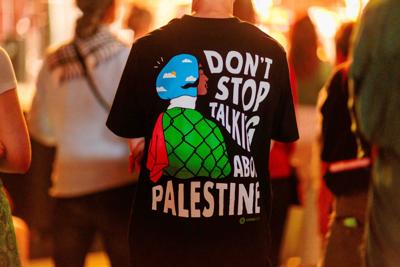 Don't Stop Talking about Palestine t-shirt-Extra Small