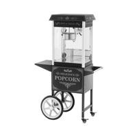 Popcornmachine met trolley - Retro design - 195 / 235 °C- zwart - Royal Catering