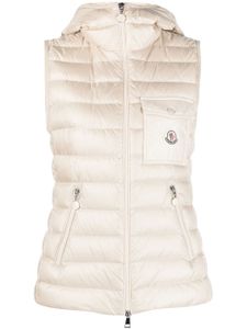 Moncler gilet matelassé à logo imprimé - Tons neutres