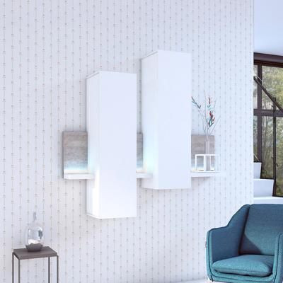 Home365 Wandkast Bologna - Grijs / Wit