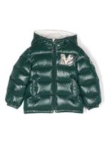 Moncler Enfant doudoune à patch logo - Vert