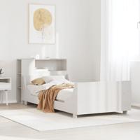 Bedframe zonder matras massief grenenhout wit 75x190 cm