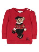 POLO RALPH LAUREN KIDS pull en coton à motif Polo Bear - Rouge