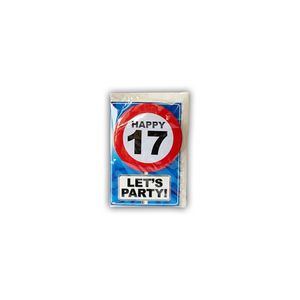 Happy Birthday kaart met button 17 jaar