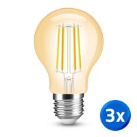 Slimme filament lamp - dual white 7w e27 fitting - a60 model colored - voordeelset van 3