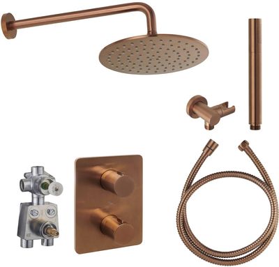 Ben Lavion 250 inbouw regendoucheset Ø25cm geborsteld koper pvd