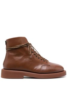 Marsèll Gomello 30mm lace-up leather ankle boots - Marron