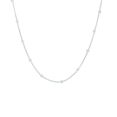 Ketting Anker zilver-maansteen wit 1 mm 40 - 42 - 44 cm