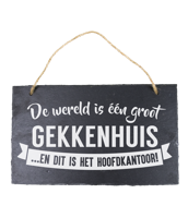 Leisteen De wereld is een groot gekkenhuis