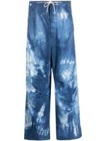 DARKPARK pantalon ample Daisy à imprimé tie dye - Noir