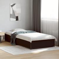 Bedframe bewerkt hout en metaal zwart 90x200 cm - thumbnail