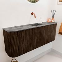 Toiletmeubel Mondiaz Joya Dlux | 113.2 cm | Meubelkleur Walnut | Faye wastafel Sombra Wasbak Midden | Zonder kraangat(en)