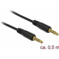 Delock 85695 Stereo Jack Kabel 3,5 mm 5-pins male naar male 0,5 m zwart - thumbnail