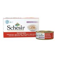 SCHESIR Kipfilet met eend in bouillon - nat kattenvoer - 6x50g