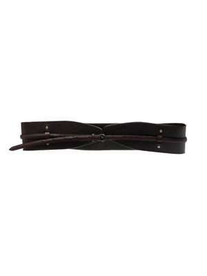 Gianfranco Ferré Pre-Owned ceinture en cuir à effet peau de serpent (années 2000) - Marron