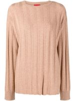 Cashmere In Love pull Millie en maille nervurée - Marron