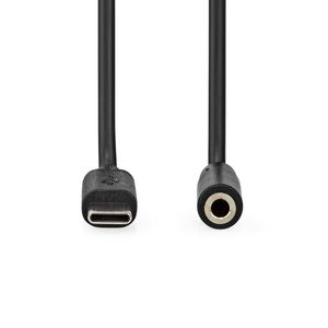 Nedis USB-C Adapter | USB-C Male | 3,5 mm Female | 1 m | Vernikkeld | 1 stuks - CCGB65960BK10 CCGB65960BK10