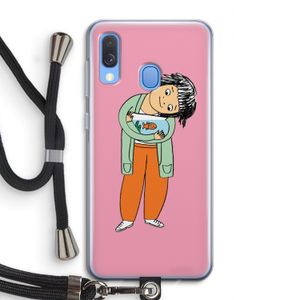 Visknuffel: Samsung Galaxy A40 Transparant Hoesje met koord